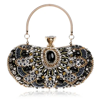 

Women Luxury Crystal Rhinestone Diamond-studded Eveing Bag Sparking Shining Eye-catching Clutch Purse Elegant Handbag for Party
