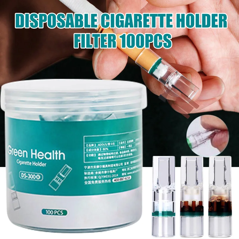 100-piece disposable tobacco cigarette filter to reduce tar filtration cleaning stand best price VA | Дом и сад
