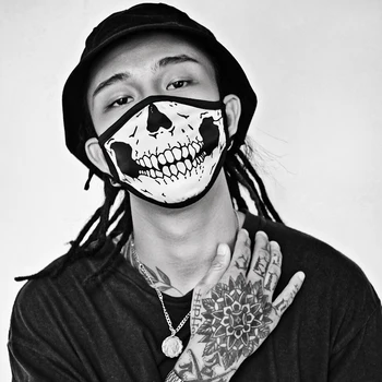 

2pcs Cotton version motorcycle locomot party dress up protect dust spray health couples friend gift fashion Goth skull mask