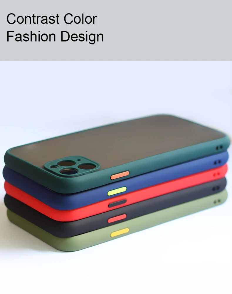 Защита объектива камеры чехол для телефона для iPhone 11 Pro Max роскошный контрастный цвет полупрозрачный матовый PC задняя крышка для iPhone 11 чехол