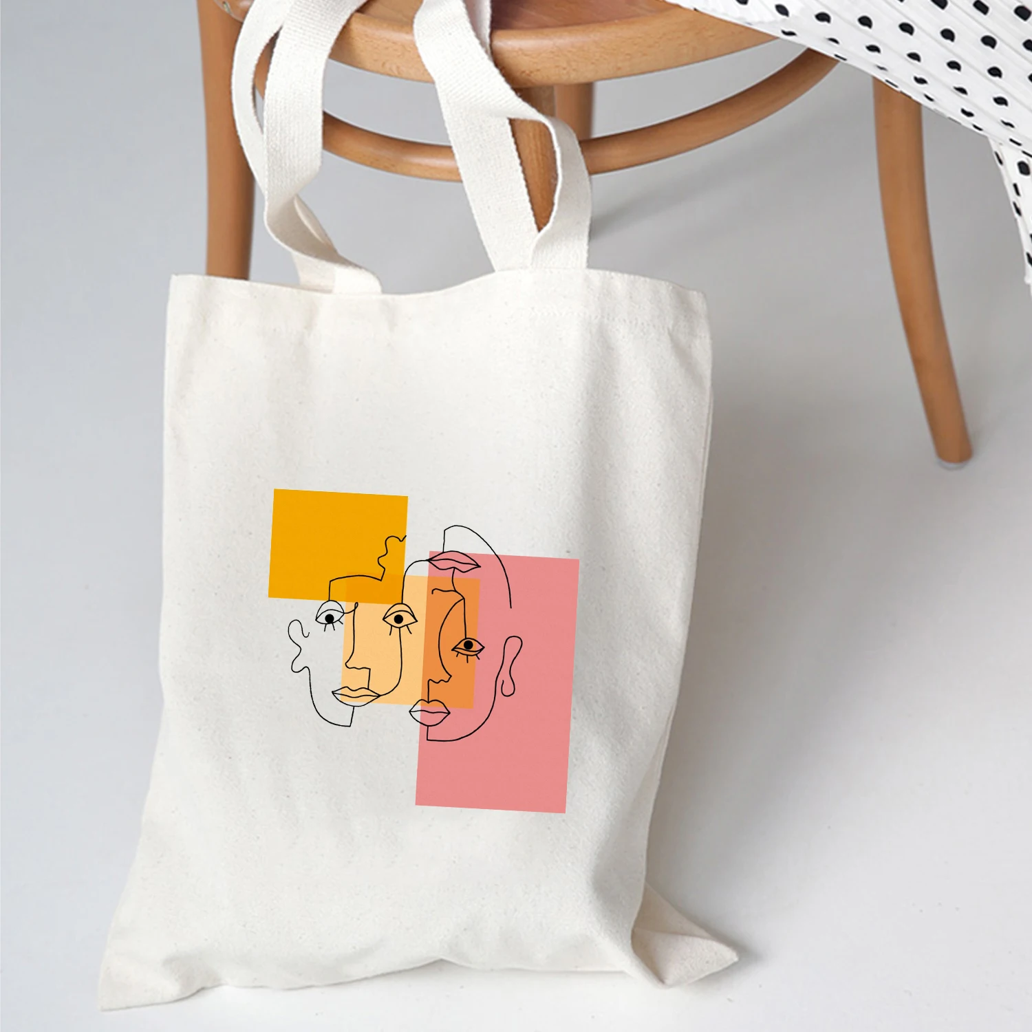 Canvas-Bags Handbag Cloth Aesthetic Casual Women Art for Girls Ladies Abstract-Printing