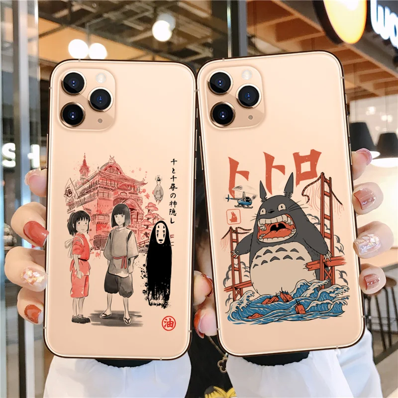 おかしいかわいいトトロスタジオジブリ宮崎シリコンtpuケースiphone 11 プロse 最大xr Xs X10 6 S 7 8 プラス電話カバーシェル Phone Pouches Aliexpress