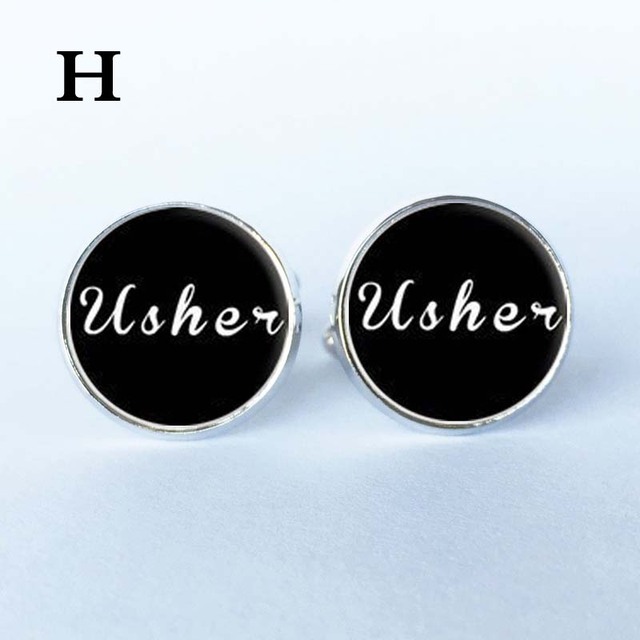 Round Black Cufflinks Clip Shirt Cuff Link Button Bride Best Man Groom Usher Father of the Groom Bride for Wedding Party