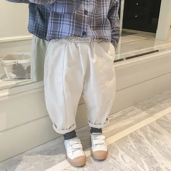 

WLG baby boys pants kids autumn beige loose casual trousers children all match pant 2-6 years