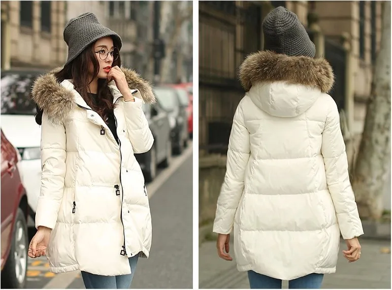 Fashion Loose Medium Long Thick Warm Casual Down Coat Winter Jacket Women Coat Casaco Feminino Abrigos y Chaquetas Fur Parka L01 puffer coat with hood