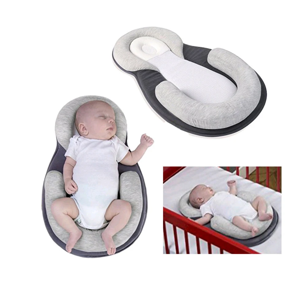 Multifunction Baby Crib Travel Sleep Pillow Newborn Anti-rollover Safety Cushion Baby Sleep Positioning Pad Portable Folding Bed