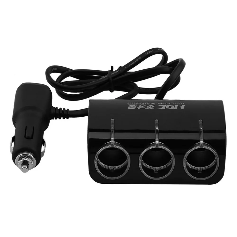3 розетки автомобильный прикуриватель адаптер питания двойной 2 USB Автомобильное зарядное устройство для Iphone для samsung YC-401A