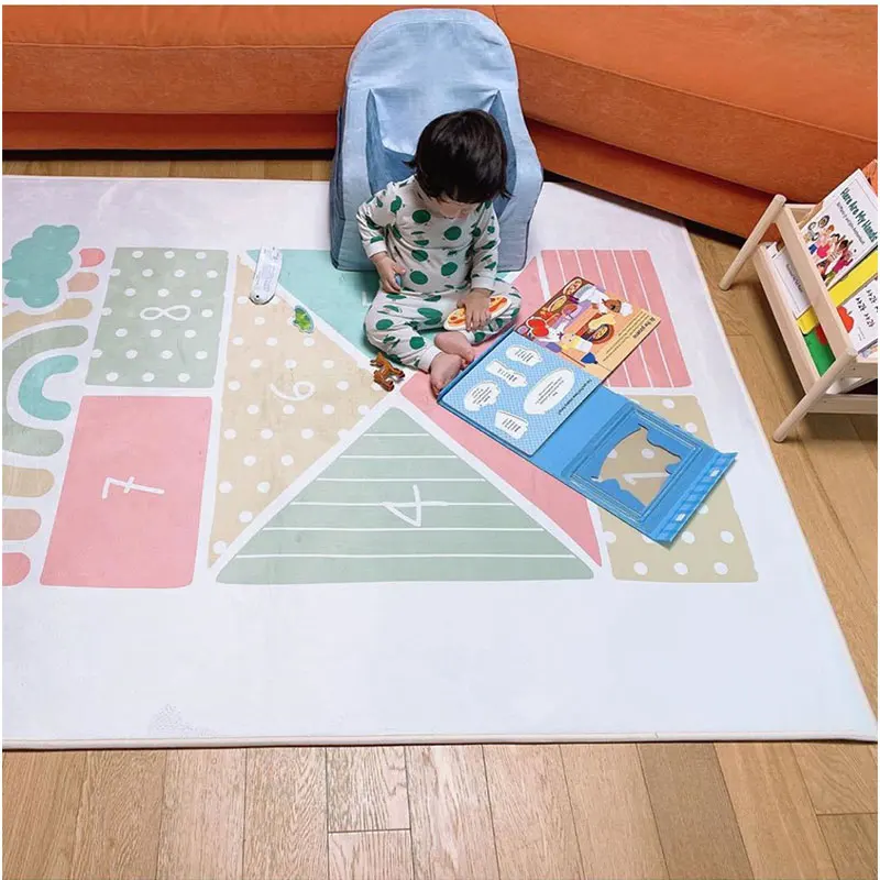 Infant Lattice Number Games Play Mat Baby Rainbow Digit Game Rugs Educational Sport Crawling Mat Blanket Floor Carpet 100x150cm