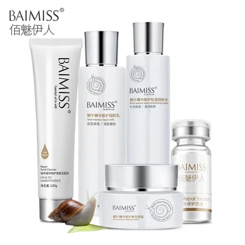 

BAIMISS Snail Serum Repairing Face Skin Care Sets Whitening Acne Treatment Balck Head Remover Facial Night Cream 5pcs