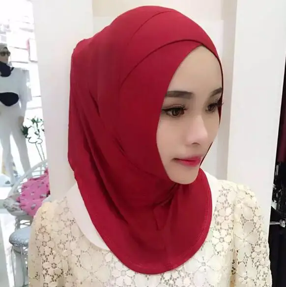 H9 10pcs cotton hijab cap underscarf muslim modal jersey hijab mixed colors