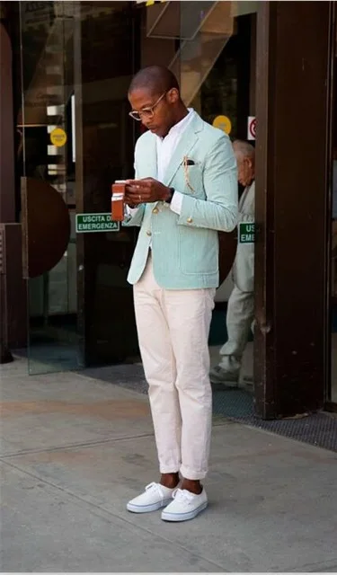 Ivory Pants Casual Men Suits 