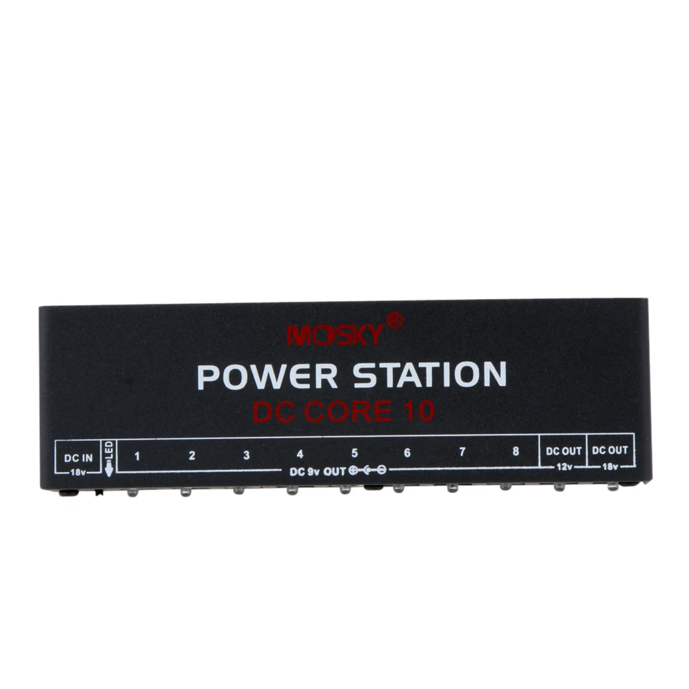 Мини-станция питания 10 изолированных DC выходов для 9V 12V 18V гитарный эффект с силовыми кабелями
