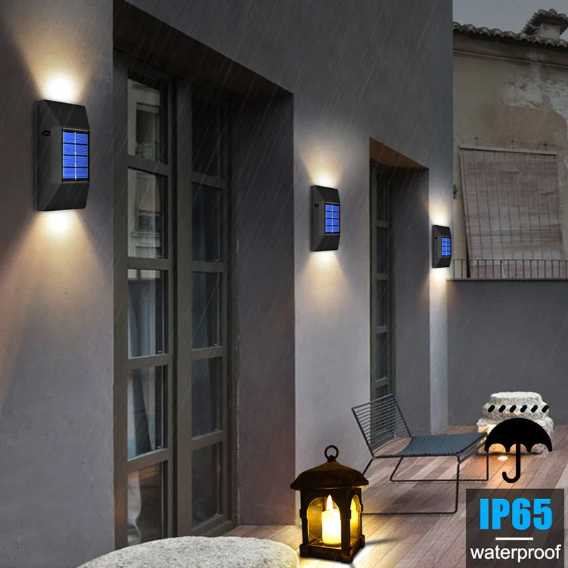 6LED Solar Wall Lamp Outdoor Decoration Garden Wall Lamps Waterproof Lighting for Garden Home Country Decoration Street Light