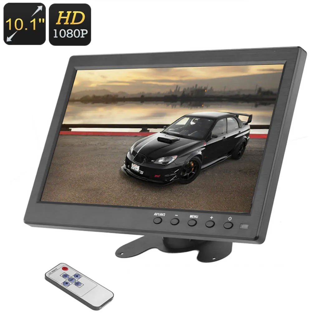 1 шт. 10,1 дюйма 1080P lcd HD Автомобильный экран заднего вида, запасная камера, дисплей AV/RCA/VGA/HD w/динамик, штепсельная вилка европейского стандарта