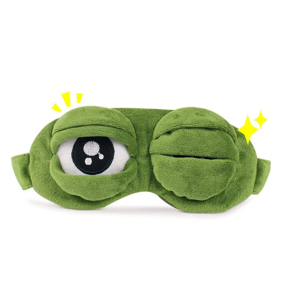 Забавная креативная 3D маска для глаз Pepe The Frog Sad плюшевая сна милый подарок