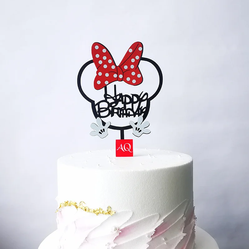 

Cartoon Happy Birthday Cake Topper Acrylic Cute Animal Cupcake Topper for Kids 1st Birthday Party Cake Decorations Baby Shower