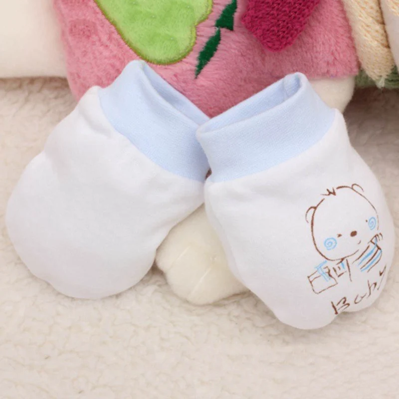 1 Pairs Cute Cartoon Baby Infant Boys Girls Anti Scratch Mittens Soft Gloves Baby Gloves