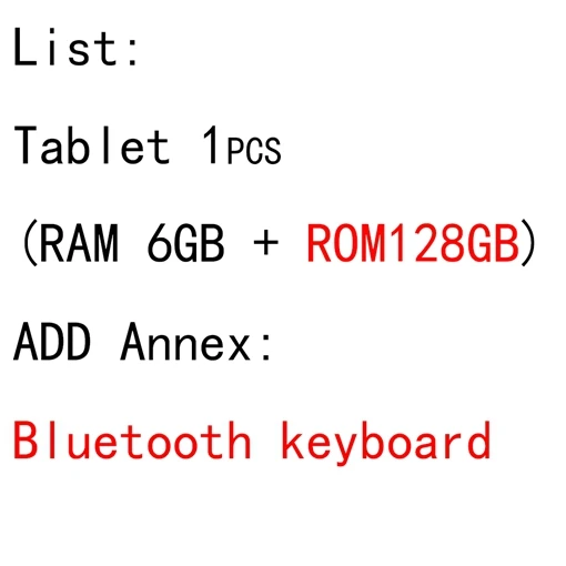 6G128 BT keyboard 10-дюймовый планшетный ПК Android 9,0 сенсорный планшет две sim-карты Восьмиядерный WiFi 4G планшет 1280*800 ips 10,1 дюймов планшетный ПК - Комплект: 6G128 BT keyboard