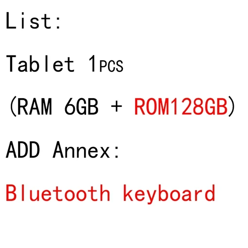 Планшетный ПК 10 дюймов Google Play market Android Восьмиядерный телефонные звонки, GPS WiFi FM Bluetooth планшет 6 ГБ 128 ГБ Micro USB клавиатура - Комплект: 6G128 BT keyboard