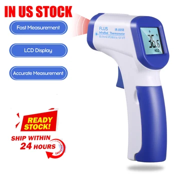 

IN USA Digital Baby Kid Adults Infrared Forehead Thermometer Temperature Meter Instruments Non-contact Body Fever IR Thermometer