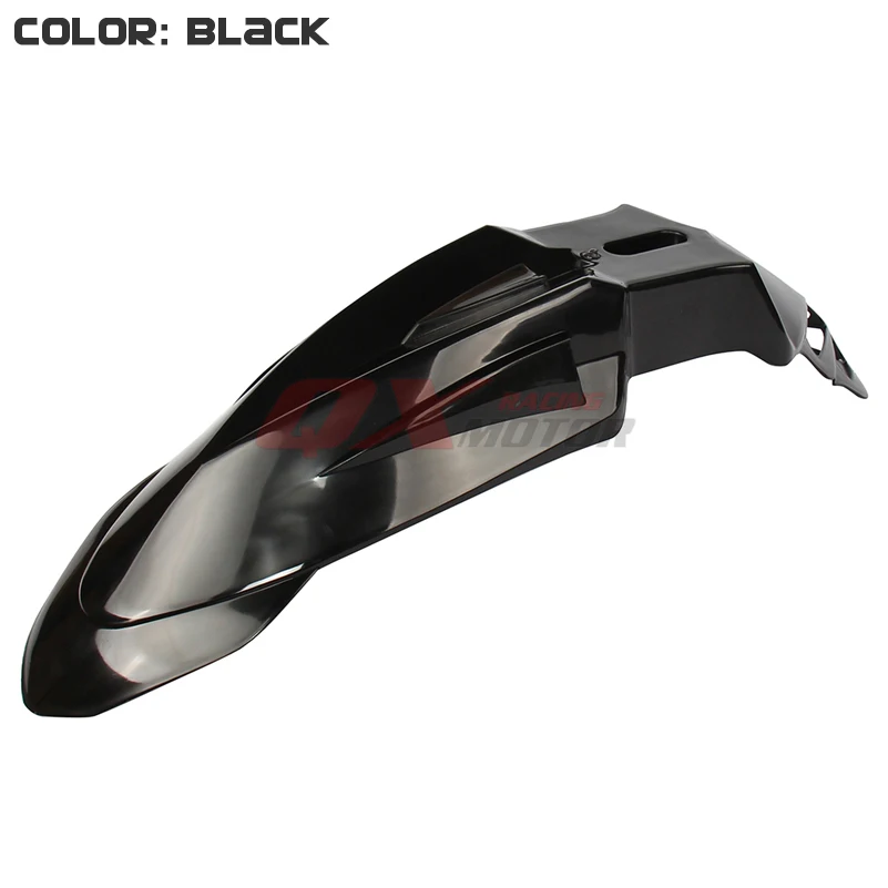 Black Универсальные 7 цветов Пластиковые черные передние крылья Supermoto Evo для KX DRZ CRF YZF WR - Цвет: Black