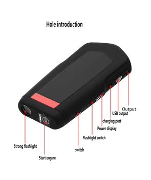

Portable Power Bank Emergency 12V Super Power LED Spotlight Starting Device Car Battery Booster Charger Car Jump Starter