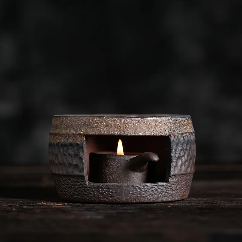 Coarse Pottery Warm Tea Stove Japanese-Style Handmade Vintage Tea Warmer Tea Pot Ceramic Kung Fu Tea Set Warm Tea Set