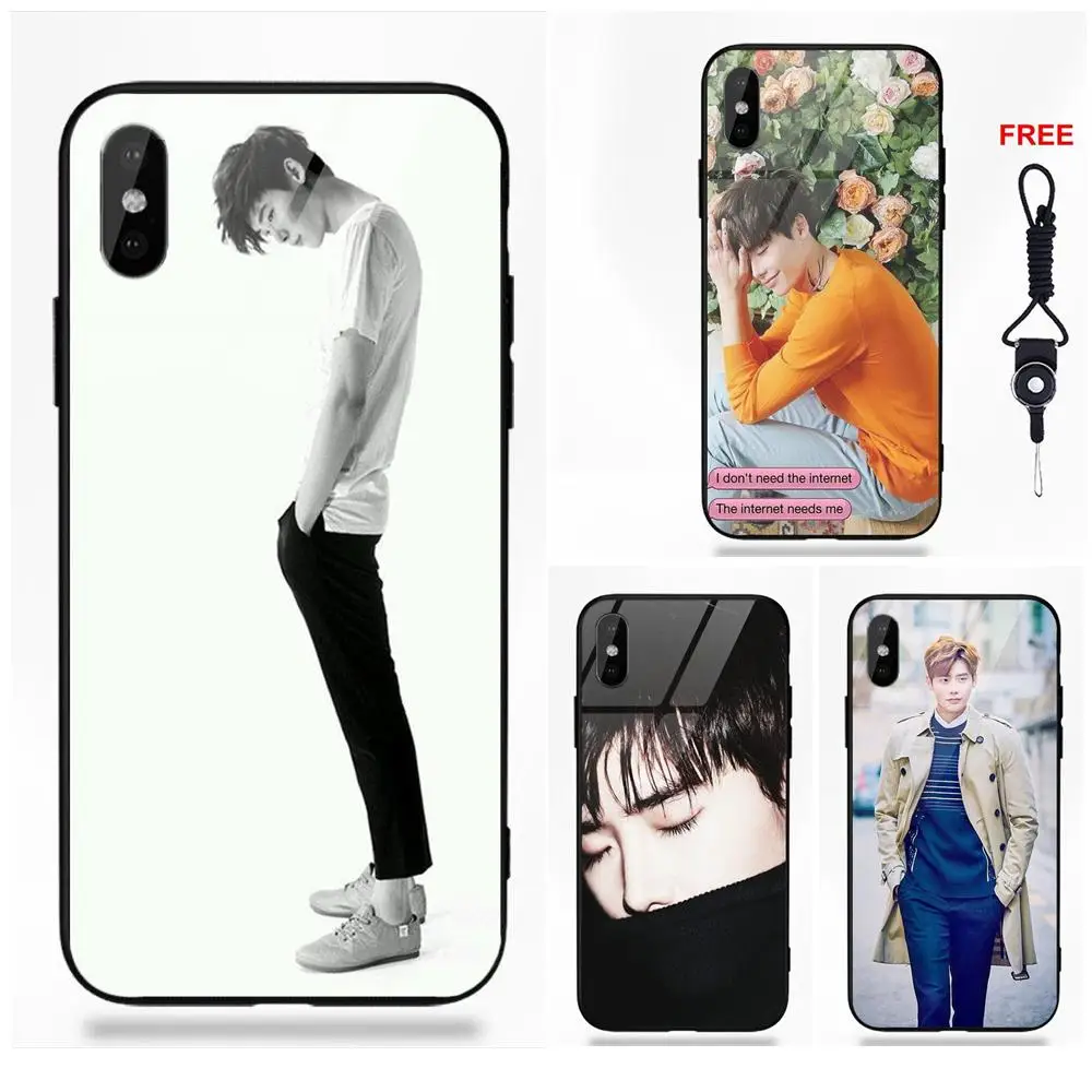 

Soft TPU Frame+Tempered Glass Cell Cover Case Lee Jong Suk For Apple iPhone X XS Max XR 5 5C 5S SE 6 6S 7 8 Plus