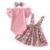 3шт Baby Girl Clothes Set Summer Newborn Infant Solid Color Romper Рябить Цветочное Платье Комбинезон Наряд Для Одежды Малыша