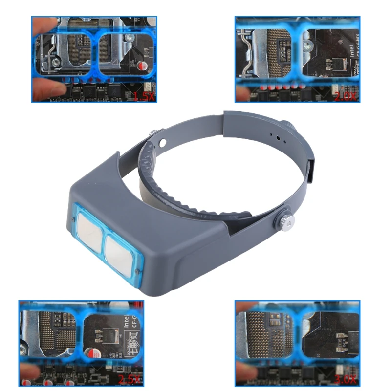 

Head-Mounted Binocular Eyewear Loupe Magnifier with LED Illuminated Headband Magnifying Glasses for Jewelry Watch Repair