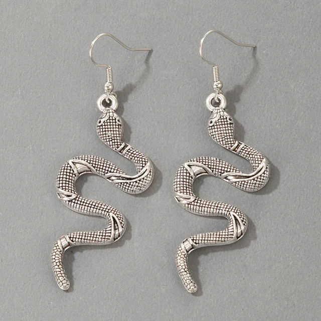 docona Bohemia Snake Animal Drop Dangle Earrings for Women Luxury Geometry Crystal Metal 2021 Female Party Gold Jewelry серьги 17637-silver
