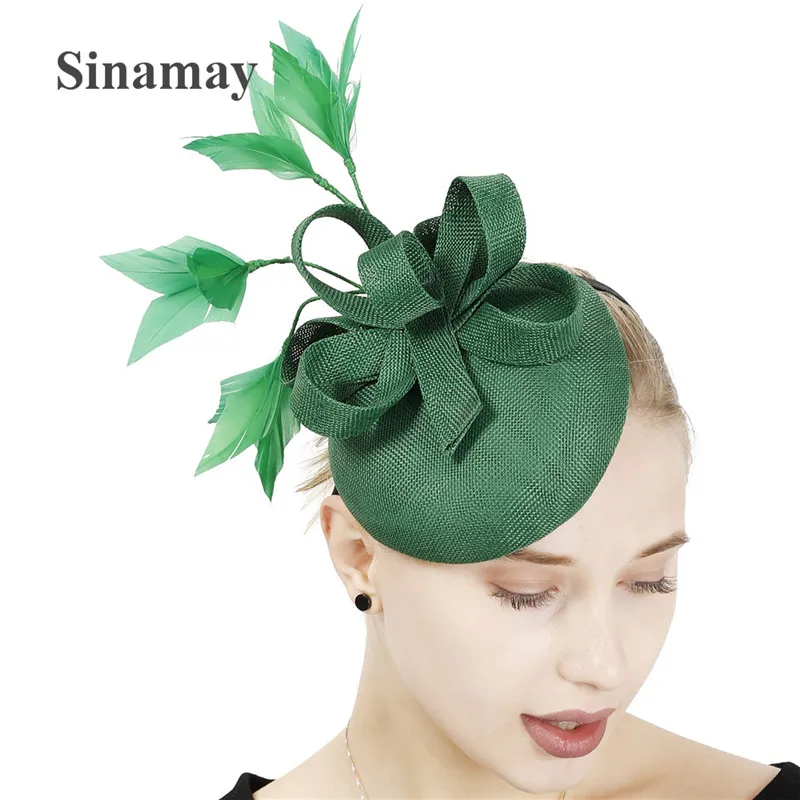 

Fancy Feather Fascinators Married Hat Headbands Ladies Royal Race Tea Party Headpiece With Clip For Women Hair Accessories XMF82