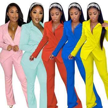 

Blazer and Pants Set for Women 2020 Pink Yellow Blue Blazer Mujer Womens Suits Blazer with Pants Suit Blazer Set Elegance Suits