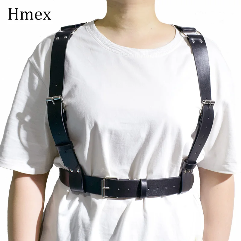Hmex Harness Belt For Women Sexy Bra Harness Body Bondage Female Leather Wide Corset Belt Waistband Punk Goth Suspender Belt