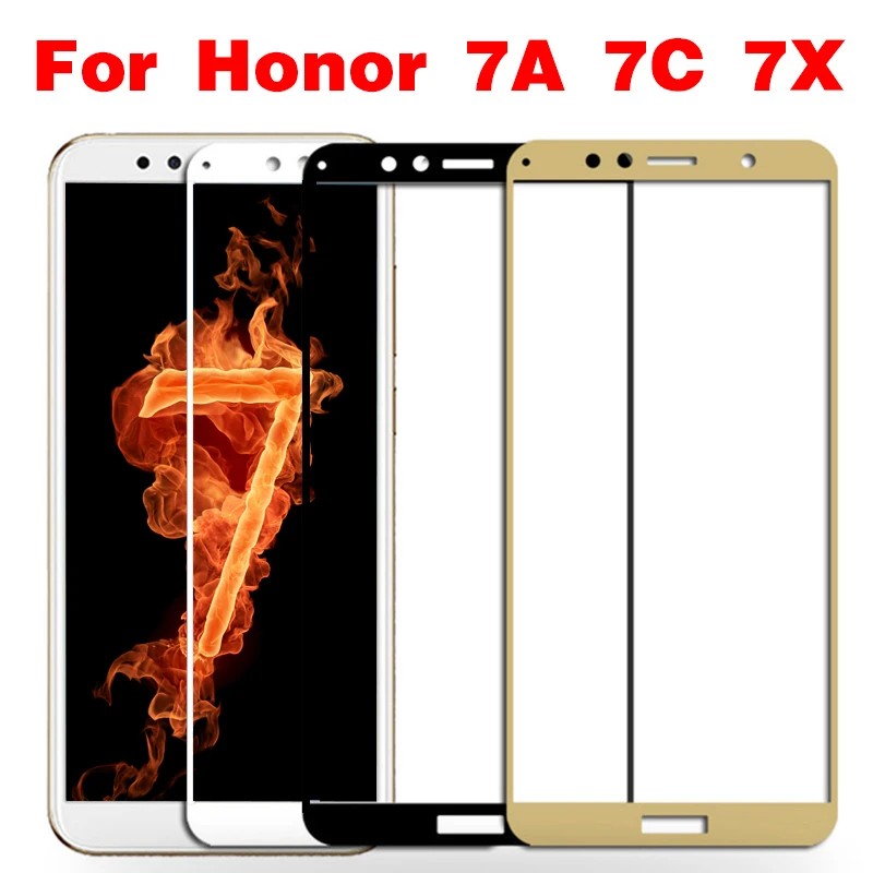 

Protective Glass on For Honor 7A Tempered Glass For Huawei Honor 7A 7C 7X Film Honer A7 Honor7a Dua-L22 5.45 5.7 Safety Glass 3D