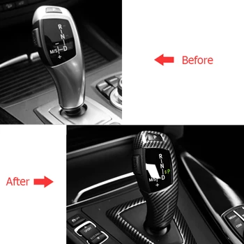 

Car Gear Shift Knob Head Cover Trim Carbon Fiber Decoration For BMW F20 F30 F31 F34 X5 F15 X6 F16 X3 F25 X4 F26 F1 Accessories