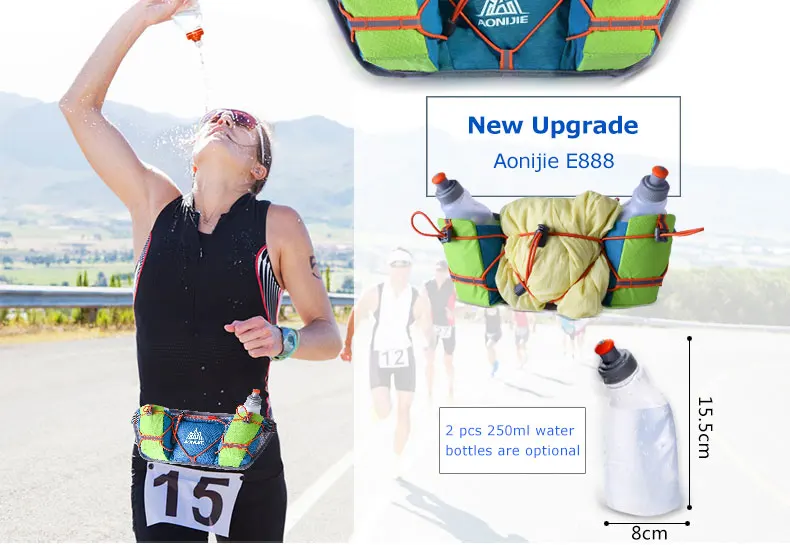 AONIJIE E888 Marathon Бег Велоспорт гидратация пояс поясная сумка держатель телефона с 250 мл бутылки для воды