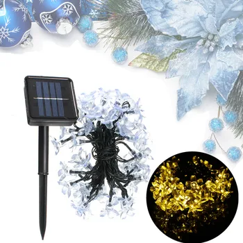 

7M 50 LED Solar Christmas String Light Blossom Flower Fairy Lamps Waterproof IP65 Outdoor Holiday Lighting