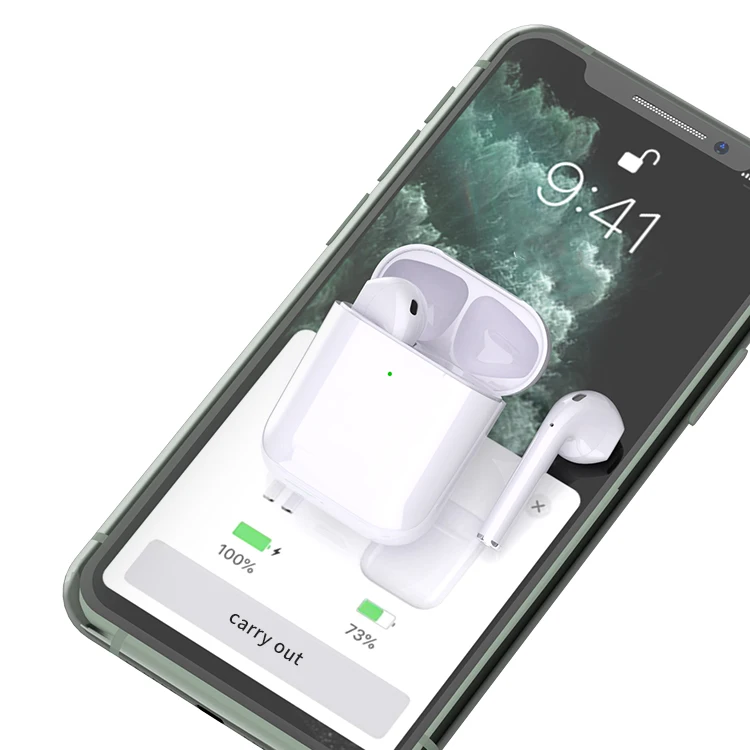 TWS Беспроводная зарядка Bluetooth наушники Поддержка сенсорного ключа для iphone Android смартфон