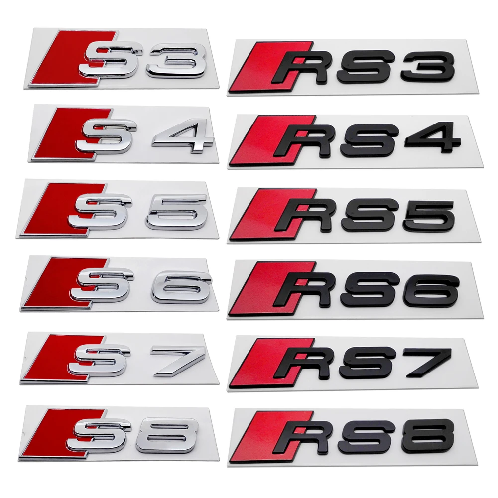 Оригинальная пластиковая наклейка для Audi Sline S3 S4 S5 S6 S7 S8 RS3 RS4 RS5 RS6 RS7 RS8 логотип A3 A4 A5