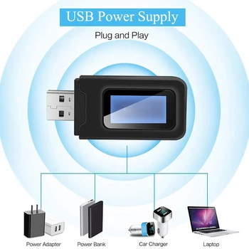

USB Bluetooth 5.0 Audio Transmitter Receiver with LCD Display 2-in-1 Bluetooth Adapter for PC TV Wired Speaker AS99