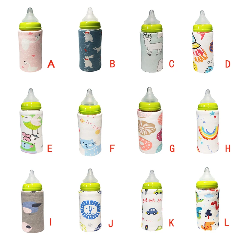 Портативный Подогреватель бутылочек для путешествий, для малышей, для детей, с рисунком молока, воды, USB, чехол с рукавом, для младенцев, нагревательная пленка