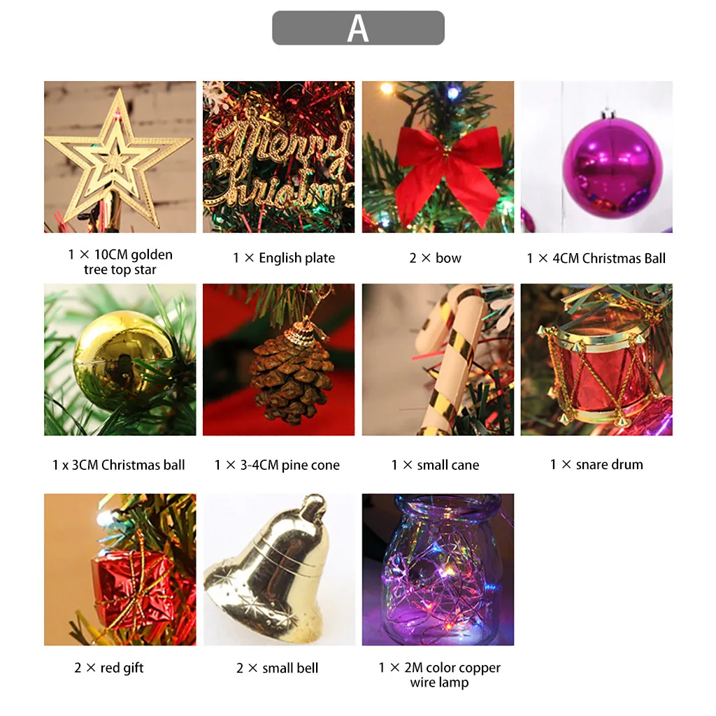 30CM Mini Table LED Christmas Tree Decoration For Home Fashion Mini Christmas Decoration Pendant Home Party Xmas Gift Decor