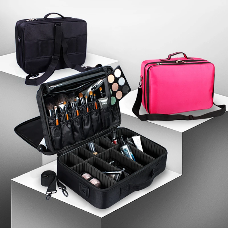 

Women's Beautician Professional Clapboard Makeup Beautician Bag Organizer Large Capacity Travel Storage Bags Make Up Case