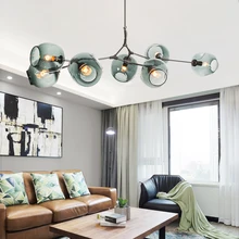 Современная люстра в скандинавском стиле, потолочный светильник, люстра, стеклянная лампа для гостиной, спальни, светильник, светильники, промышленная Светодиодная лампа
