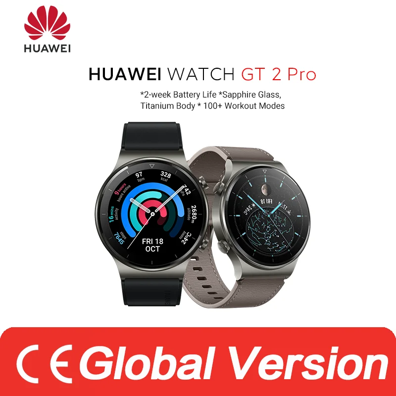 In stock Global Version HUAWEI Watch GT 2 pro SmartWatch 14 days Battery Life GPS Wireless Charging Kirin A1 GT2 Pro CODE:EOSSA |