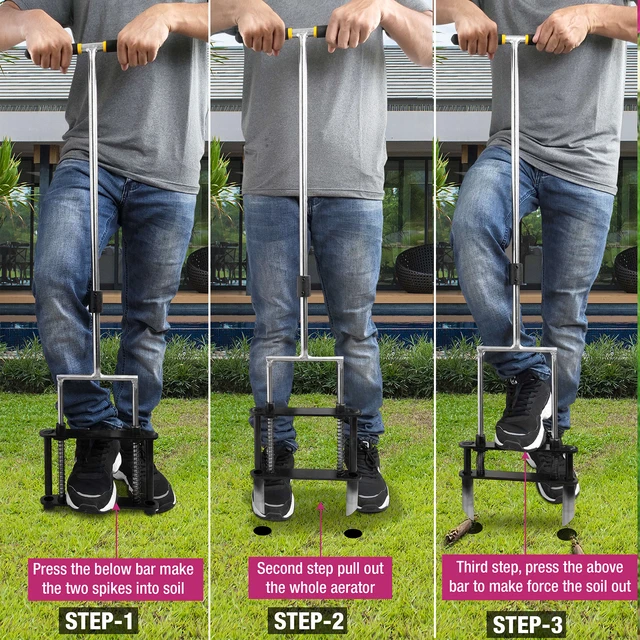Új Kézi Pázsit Coring Levegőztető Talajtisztítás Funkció - Image 6