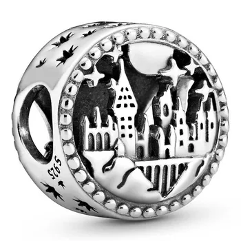 

New 925 Sterling Silver Bead Charm Potter Hogwarts School Of Witchcraft & Wizardry Beads Fit Pandora Bracelet Diy Jewelry