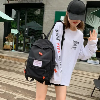

New Ladies Large Capacity Backpack Pure Color Simple Backpack Fashion Women Bag Canvas Comfortable Soft Back Student School Bag