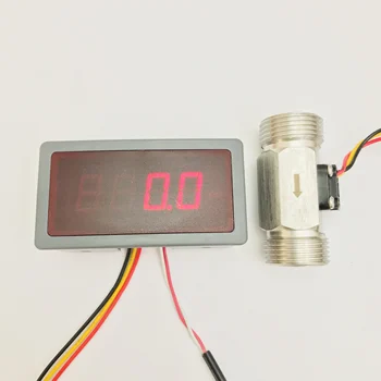 

100 Degree Hot water US202M Pulse Counter and SS304 USS-HS43TB BSP3/4" Flow Rate Amplifier 8 times Flow Rate Portable Display